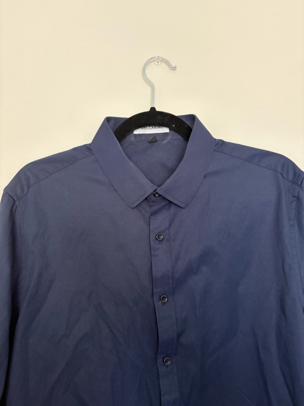 Amazon Men's Dark Blue Long-Sleeve Button-Up Dress Shirt - Picture 4 of 10
